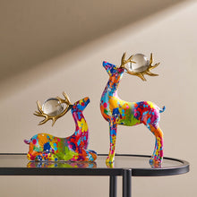 Load image into Gallery viewer, Colorful Modern Art Reindeer Set