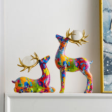 Load image into Gallery viewer, Colorful Modern Art Reindeer Set