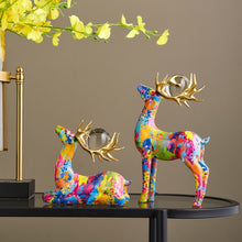 Load image into Gallery viewer, Colorful Modern Art Reindeer Set