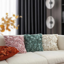 Load image into Gallery viewer, Spliced Petals Decorative Cushion Cover by Allthingscurated will create an elegant and luxurious atmosphere in your home. Each cover featured individually hand-sewn petals using splicing technique to create a unique layered texture, giving your interior an inviting but sophisticated touch. Mix and match easily with other cushions to for a stunning, textured effect.