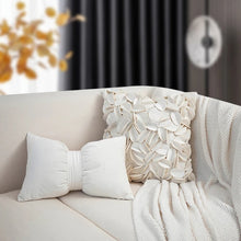 Load image into Gallery viewer, Spliced Petals Decorative Cushion Cover by Allthingscurated will create an elegant and luxurious atmosphere in your home. Each cover featured individually hand-sewn petals using splicing technique to create a unique layered texture, giving your interior an inviting but sophisticated touch. Mix and match easily with other cushions to for a stunning, textured effect.