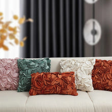 Load image into Gallery viewer, Spliced Petals Decorative Cushion Cover by Allthingscurated will create an elegant and luxurious atmosphere in your home. Each cover featured individually hand-sewn petals using splicing technique to create a unique layered texture, giving your interior an inviting but sophisticated touch. Mix and match easily with other cushions to for a stunning, textured effect.