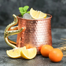 Load image into Gallery viewer, This one-of-a-kind Starfish Copper-plated Mug by Allthingscurated is more than just interesting. Featuring a playful design and a striking starfish handle for a secure grip, it makes a charming conversation piece at your next gathering. Crafted from stainless steel and copper-plated for the exterior, it will keep your cold beverage icy and refreshing. Has a capacity of 540ml or 18 ounce. A great gift idea for anyone who likes a little whimsy and playfulness while enjoying their favorite drink.