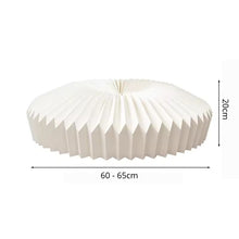 Load image into Gallery viewer, Transform your holiday setup with the striking Honeycomb Christmas Tree Collar by Allthingscurated. Crafted from premium paper with easy setup, its distinctive corrugated design delivers sophisticated visual interest while concealing the tree base with understated elegance. The crips white finish works beautifully with any tree style. Measures 60 to 65cm or 23.4 to 25.4 inches in diameter and height of 20cm or 7.8 inches.