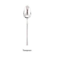 Load image into Gallery viewer, Bright Silver Stainless Steel flatware by Allthingscurated crafted from high-quality stainless steel with a forged construction ensures durability.  It has a bright silver mirror finish that will add a touch of elegance to any meal.  This is  a Teaspoon.