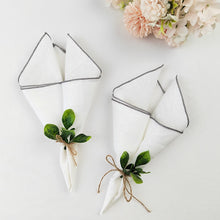 Load image into Gallery viewer, Border Trim Linen Napkins (set of 4)