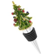 Load image into Gallery viewer, Enamel Christmas Tree Bottle Stopper by Allthingscurated is crafted of food-safe zinc alloy and hand-molded enamel. Its classic and iconic Christmas tree is designed with vivid details and adds a charming festive touch to any bar or table. Makes for a great hostess gift too.