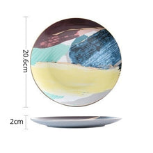 Load image into Gallery viewer, Painterly Porcelain Plates with Gold Inlay in 8/10 Inches