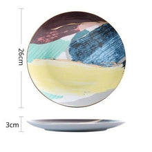 Load image into Gallery viewer, Painterly Porcelain Plates with Gold Inlay in 8/10 Inches