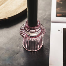 Load image into Gallery viewer, Munis Pink Glass Candle/Tealight Holders