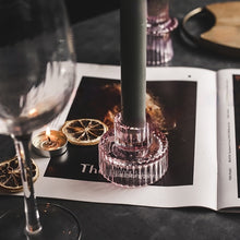 Load image into Gallery viewer, Munis Pink Glass Candle/Tealight Holders