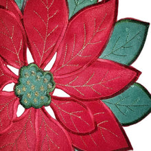 Load image into Gallery viewer, Holiday Poinsettia Applique Placemat