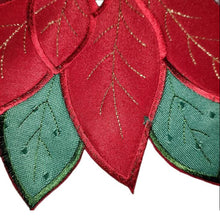 Load image into Gallery viewer, Holiday Poinsettia Applique Placemat