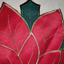 Load image into Gallery viewer, Holiday Poinsettia Applique Placemat