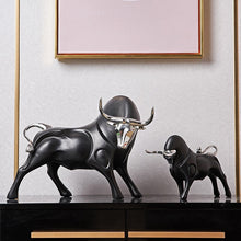 Load image into Gallery viewer, Avante Modern Red and Black Bull Sculptures
