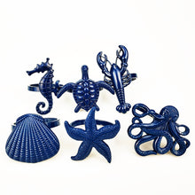 Load image into Gallery viewer, Coastal Sea Creatures Napkin Rings (set of 6)