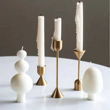 Load image into Gallery viewer, Bree Gold Candlestick Set