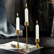 Load image into Gallery viewer, Bree Gold Candlestick Set