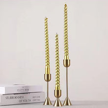 Load image into Gallery viewer, Bree Gold Candlestick Set