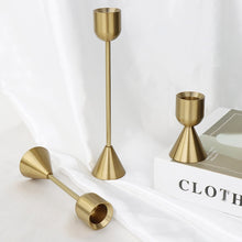 Load image into Gallery viewer, Bree Gold Candlestick Set