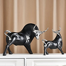 Load image into Gallery viewer, Avante Modern Red and Black Bull Sculptures
