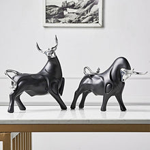 Load image into Gallery viewer, Avante Modern Red and Black Bull Sculptures