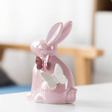 Load image into Gallery viewer, Butterfly Rabbit Ceramic Figurines