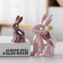 Load image into Gallery viewer, Butterfly Rabbit Ceramic Figurines