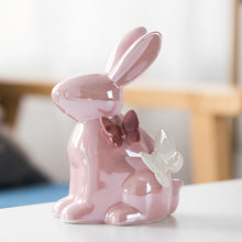 Load image into Gallery viewer, Butterfly Rabbit Ceramic Figurines