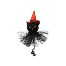 Load image into Gallery viewer, Halloween Hanging Dolls by Allthingscurated add a touch of spooky fun to any home. Perfect for parties and gatherings, they are a must-have for Halloween festivities. 8 designs available to choose from. Featured here is Collar Cat.