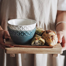 Load image into Gallery viewer, Floral Relief Ceramic Bowls