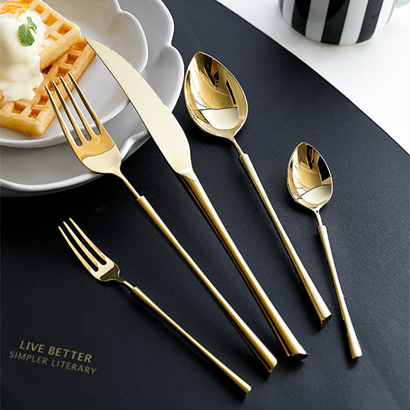 Gold and silver hot sale flatware set