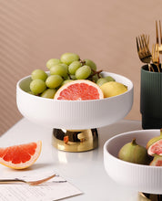 Load image into Gallery viewer, White Ceramic Footed Bowl