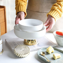 Load image into Gallery viewer, White Ceramic Footed Bowl