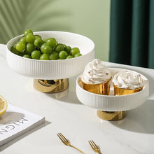 Load image into Gallery viewer, White Ceramic Footed Bowl