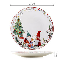 Load image into Gallery viewer, Holiday Gnome and Berry Ceramic Plates