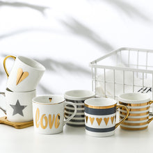 Load image into Gallery viewer, Nordic-style Gold & Silver Porcelain Mugs