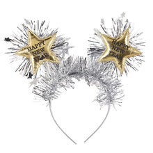 Load image into Gallery viewer, Silver Tinsel Happy New Year Party Headband