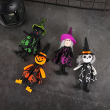 Load image into Gallery viewer, Halloween Hanging Dolls by Allthingscurated add a touch of spooky fun to any home. Perfect for parties and gatherings, they are a must-have for Halloween festivities. 8 designs available to choose from.