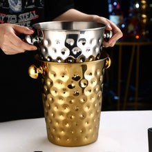 Load image into Gallery viewer, Hammered Metal Ice Bucket