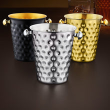 Load image into Gallery viewer, Hammered Metal Ice Bucket