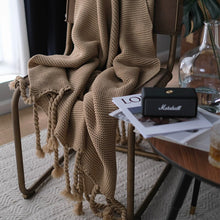 Load image into Gallery viewer, Braided Tassel Throw Blanket