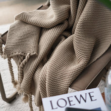 Load image into Gallery viewer, Braided Tassel Throw Blanket