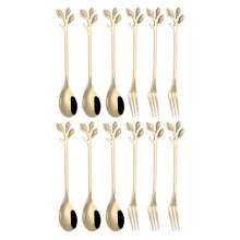 Load image into Gallery viewer, Leaf Me Up Fork & Teaspoon (set of 12)
