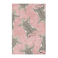 Load image into Gallery viewer, Blush Leopard Area Rug by Allthingscurated features a striking design of multiple patterns of leopard sets against a blushing pink color that blends easily into any décor styles. The rectangle rug comes available in 7 sizes.