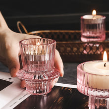 Load image into Gallery viewer, Munis Pink Glass Candle/Tealight Holders