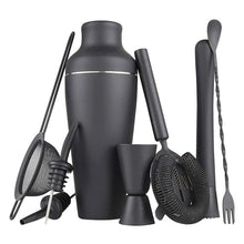 Load image into Gallery viewer, Matte Black Parisian Cocktail Shaker 8-piece Set