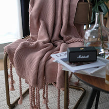 Load image into Gallery viewer, Braided Tassel Throw Blanket