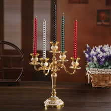 Load image into Gallery viewer, Metallic Taper Candles (set of 4)