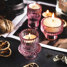 Load image into Gallery viewer, Munis Pink Glass Candle/Tealight Holders